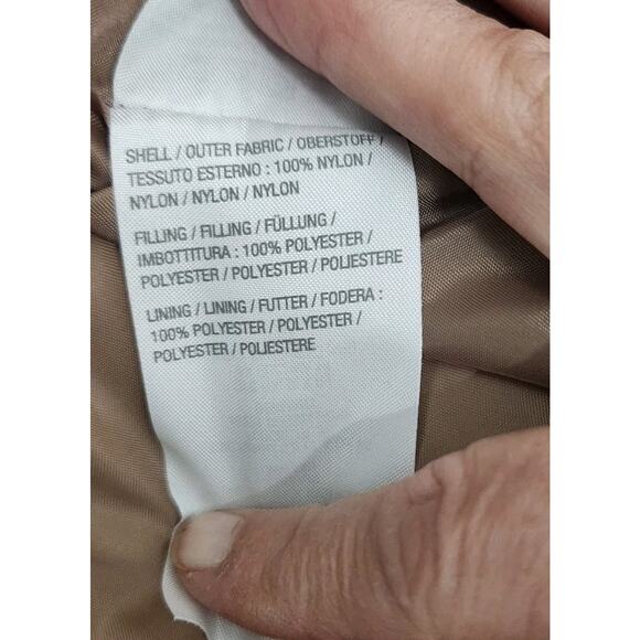 Susan Graver Weekend Water Repellant Nylon Quilted Vest w/Hood Camel 2X P - Picture 15 of 16